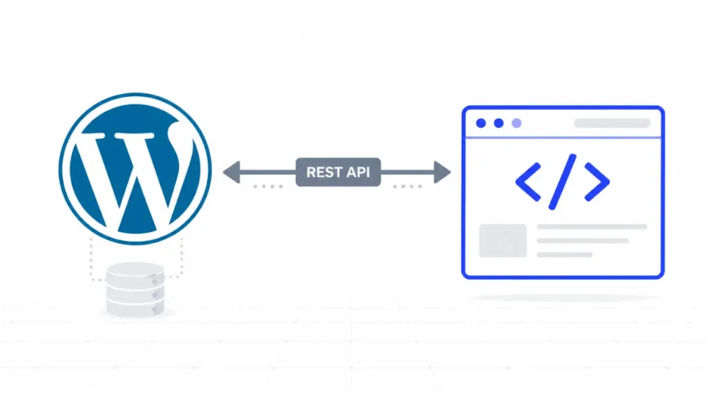 Architecture WordPress headless via API REST connectée à un frontend moderne pour e-commerce
